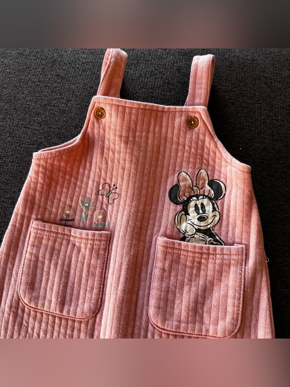 Disney Pink Minnie Mouse Overalls Baby Girl 18M - Picture 2 of 6